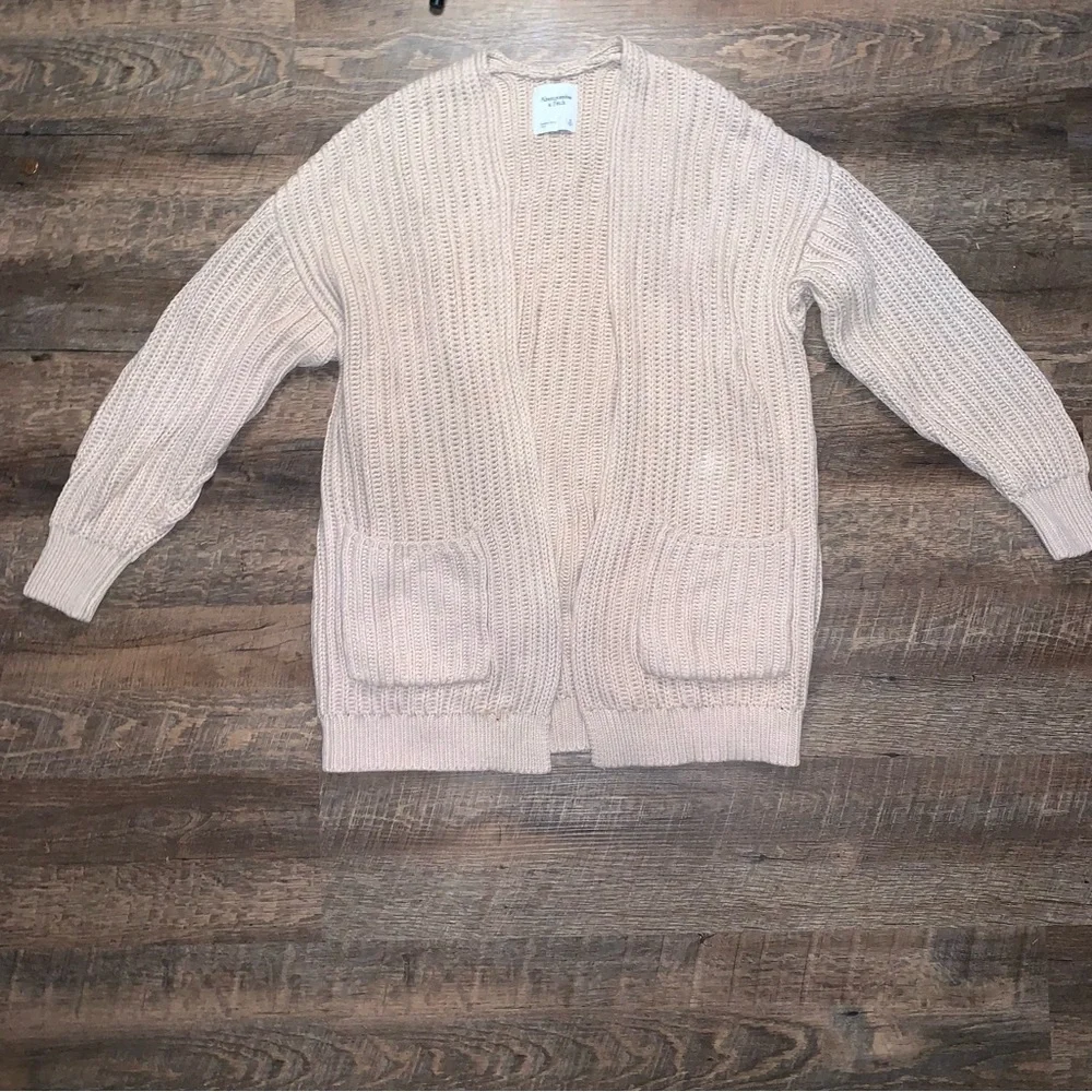 Abercrombie & Fitch Sweater Cardigan with Pockets Khaki/ Brown Size XL - Picture 2 of 9